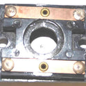PRESSEL, BUTTON, MONITOR, WITH CONTACTS, SS, MARKED 'DC'  IN RED