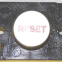 PRESSEL, BUTTON, MONITOR, WITH CONTACTS, SS, MARKED 'RESET'  IN RED