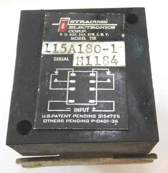 TIMER, 180 SECOND, 115 VDC, SYRACUSE ELECTRONICS # TIR 115A180-1