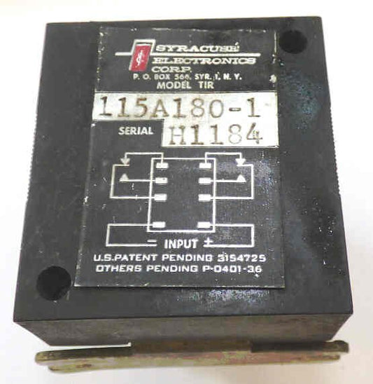 TIMER, 180 SECOND, 115 VDC, SYRACUSE ELECTRONICS # TIR 115A180-1