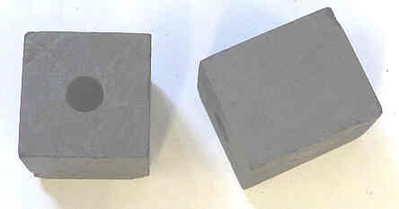 CONTACT, CARBON, 1 X 1 X 1 1/4, 1/4 HOLE IN CENTER AS SHOWN