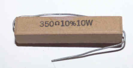 RESISTOR, 350 OHM, 10 WATT, 10%, CERAMIC, TINNED LEADS NTE # 10W350