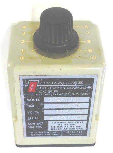 TIMER, 60 SECOND, 115 VDC, 8 PIN OCTAL BASE SYRACUSE ELECTRONICS # TN-2405