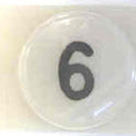 BUTTON, E LINE, WAFER, CLEAR CAP, MARKED 6 IN BLACK WESTINGHOUSE # 323C855H06