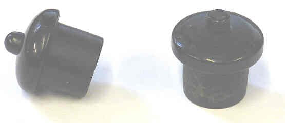 BUTTON, BLANK, BLACK, 5/8 X 1/2 TOP, 7/8 X 1/8 ROUND BASE, TIT