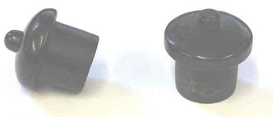 BUTTON, BLANK, BLACK, 5/8 X 1/2 TOP, 7/8 X 1/8 ROUND BASE, TIT