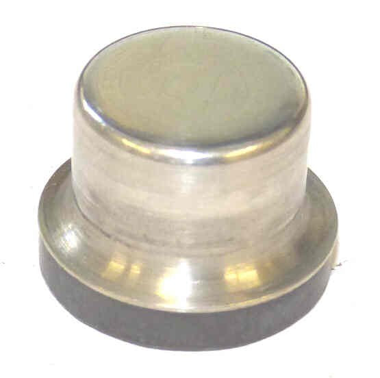 BUTTON, SS, BLANK, 3/4 X 5/8 TOP, 1 X 3/16 FLAT BASE, ONE SIDE SQUARED