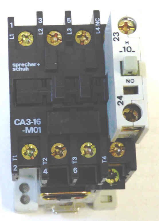 CONTACTOR, 3 POLE, W AUX N.O. CONTACT, 120 VAC S & S, CA3-16-M10-120 + CA3-P