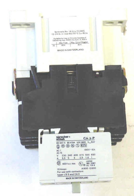 CONTACTOR, 3 POLE, W AUX N.O. CONTACT, 120 VAC S & S, CA3-16-M40-120+CA3-P01