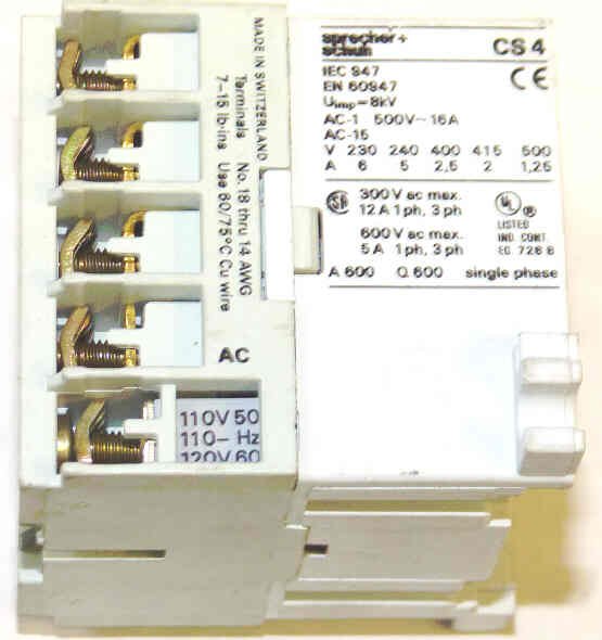 CONTACT, AUXILLARY, TOP MOUNT, 3NO/1 NC, 120 VC S & S CS4-31E-120