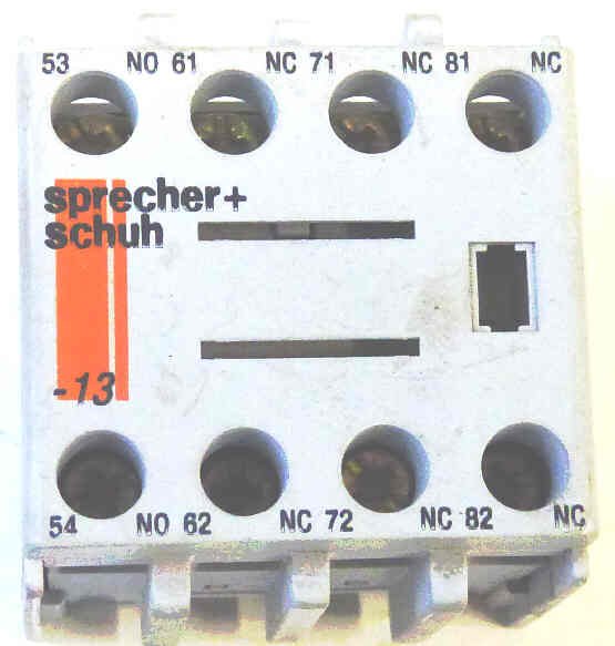 CONTACT, AUXILLARY, TOP MOUNT, 1NO/3 NC  SPRECHER & SCHUH # CS7-PV-13