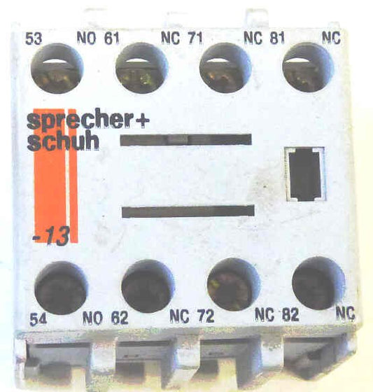 CONTACT, AUXILLARY, TOP MOUNT, 1NO/3 NC  SPRECHER & SCHUH # CS7-PV-13