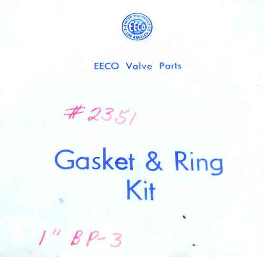 KIT, GASKET & SEAL, USED ON 1 BP-3 VALVE  EECO # 2351