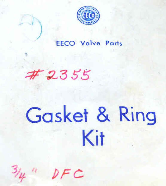 KIT, GASKET & SEAL, USED ON 3/4 DFC VALVE EECO # 2355