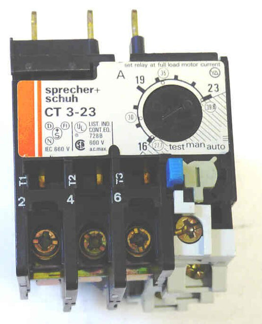 RELAY, OVERLOAD, 3 PHASE, DIRECT MOUNT, SPRECHER+SCHUH # CT 3-23