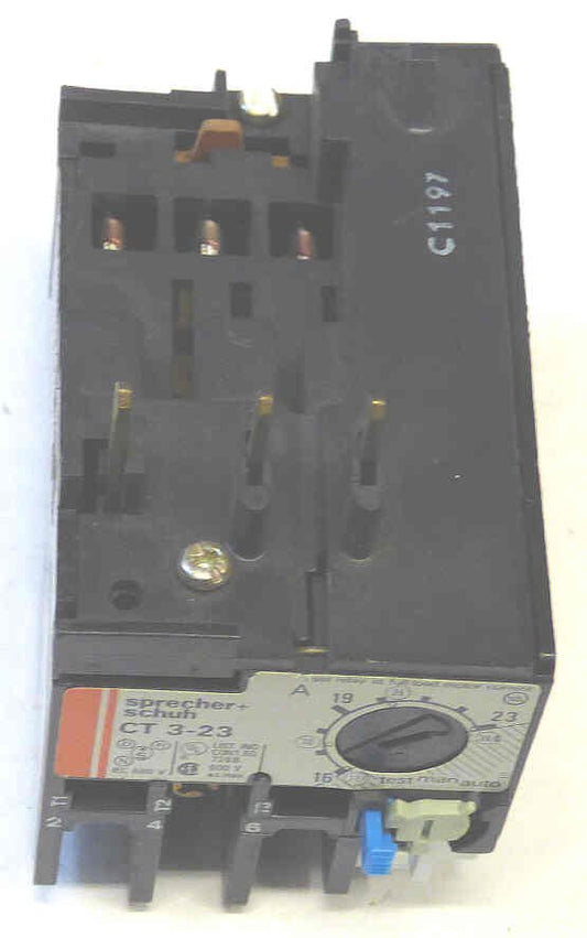 RELAY, OVERLOAD, 3 PHASE, DIRECT MOUNT, SPRECHER+SCHUH # CT 3-23