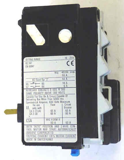 RELAY, OVERLOAD, 3 PHASE, DIRECT MOUNT, SPRECHER+SCHUH # CT 3-23