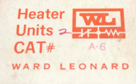 ELEMENT, HEATER, OVERLOAD, WARD LEONARD # A6
