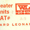 ELEMENT, HEATER, OVERLOAD, WARD LEONARD # A9