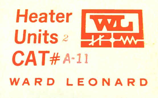ELEMENT, HEATER, OVERLOAD, WARD LEONARD # A11