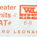 ELEMENT, HEATER, OVERLOAD, WARD LEONARD # B8