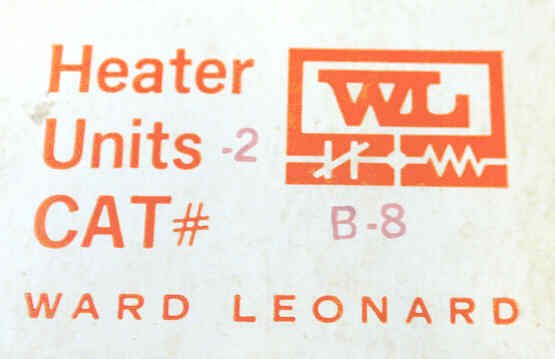 ELEMENT, HEATER, OVERLOAD, WARD LEONARD # B8