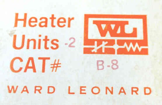 ELEMENT, HEATER, OVERLOAD, WARD LEONARD # B8