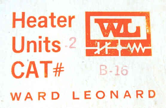 ELEMENT, HEATER, OVERLOAD, WARD LEONARD # B16