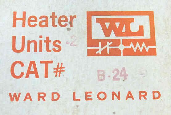 ELEMENT, HEATER, OVERLOAD, WARD LEONARD # B24