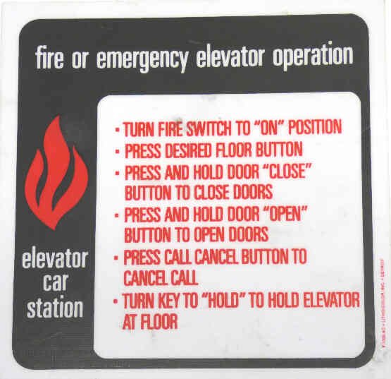 SIGN, FIREFIGHTER, EARLY PHASE 1I, PLASTIC, SELF ADHESIVE, 6 X 6