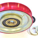 ROLLER, HANGER, 3 1/4 DIAMETER, STEEL W/ RED POLY SURFACE ADAMS G-410