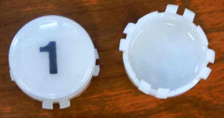 INSERT BUTTON & CAP MARKED # 1 EXTENDED HEIGHT ADAMS # ASA452A CA SERIES