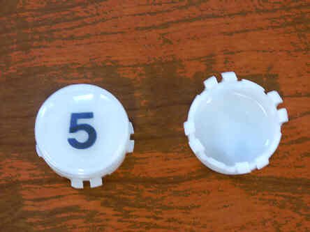 INSERT BUTTON & CAP MARKED # 5 EXTENDED HEIGHT ADAMS # ASA452A CA SERIES