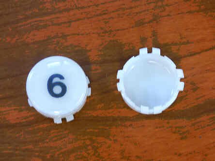 INSERT BUTTON & CAP MARKED # 6 OR 9 EXTENDED HEIGHT ADAMS # ASA452A CA SERIES