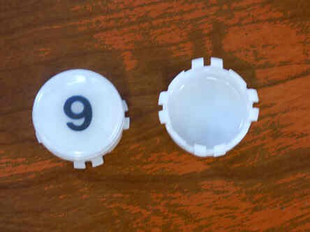 INSERT BUTTON & CAP MARKED # 6 OR 9 EXTENDED HEIGHT ADAMS # ASA452A CA SERIES
