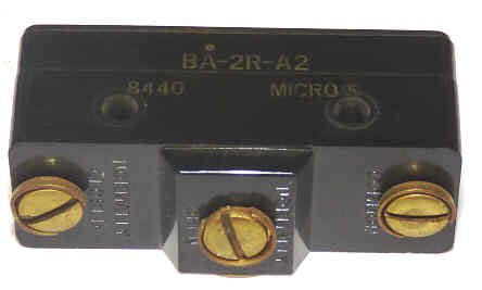 SWITCH, MICRO, SPDT, PIN PLUNGER, 20A, 125VAC  MICROSWITCH # BA-2RA2