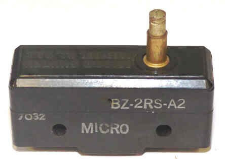 SWITCH, MICRO, 15A, SPDT, TOP PLUNGER ACTUATED MICROSWITCH # BZ-2RS-A2