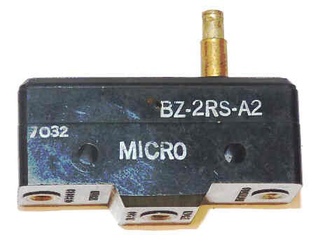 SWITCH, MICRO, 15A, SPDT, TOP PLUNGER ACTUATED MICROSWITCH # BZ-2RS-A2