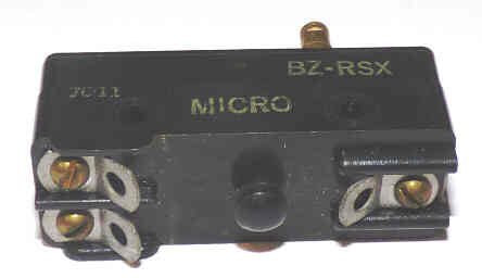 SWITCH, MICRO, 15A, SPDT, TOP PLUNGER ACTUATED MICROSWITCH # BZ-RSX