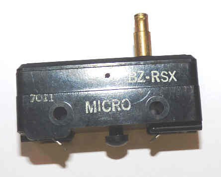 SWITCH, MICRO, 15A, SPDT, TOP PLUNGER ACTUATED MICROSWITCH # BZ-RSX