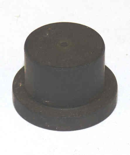 BUTTON, BLANK, BLACK, 3/4 X 7/16 TOP, 1 X 1/8 FLAT BASE, CENTER KEYHOLE
