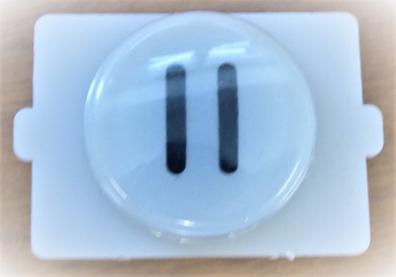 BUTTON, E LINE, WAFER, CLEAR CAP, MARKED 11 IN BLACK WESTINGHOUSE # 323C855H11