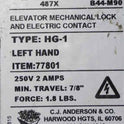 SWITCH, INTERLOCK, TYPE HG-1 LEFT HAND, AS SHOWN, CJA # 77801