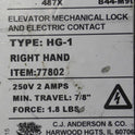 SWITCH, INTERLOCK, TYPE HG-1 RIGHT HAND, AS SHOWN, CJA # 77802