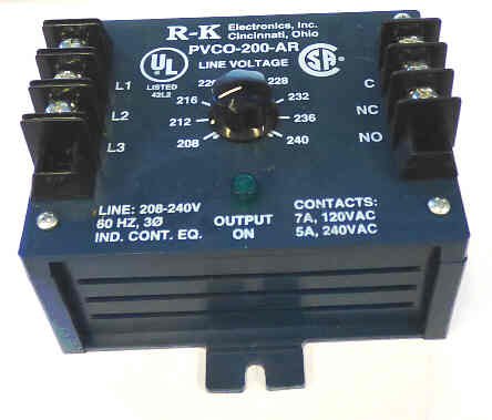 MONITOR, VOLTAGE, 3 PHASE, 208-240 VAC R-K # PVCO-200-AR