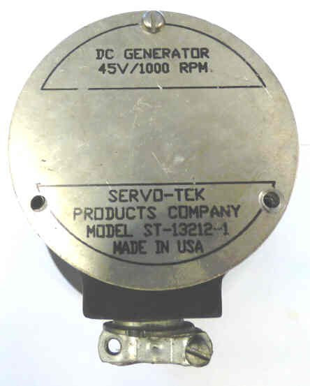 GENERATOR, DC, 45 VOLT, 1000 RPM  SERVO-TEK #  ST-13212-1