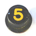 BUTTON, BLANK, BLACK, 3/4 X 7/16 TOP, 1 X 1/8 FLAT BASE, CENTER KEYHOLE
