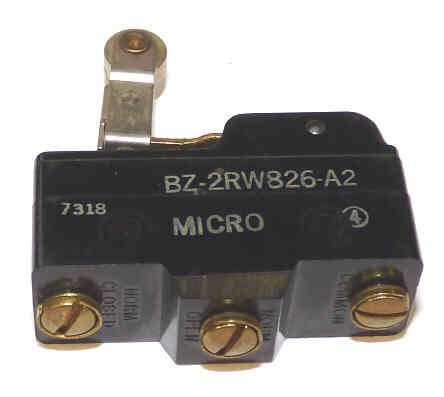 SWITCH, MICRO, SPDT, 15A, ROLLER ACTUATED MICROSWITCH # BZ-2RW826-A2