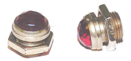 JEWEL, INDICATOR, RED, 3/4 TOP X 5/8 OA, 3/16' THREADED BRASS DIA-J01R-VB
