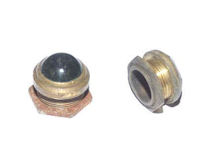JEWEL, INDICATOR, GREEN, 3/4 TOP X 5/8 OA, 3/16' THREADED BRASS DIA-J01G-VB